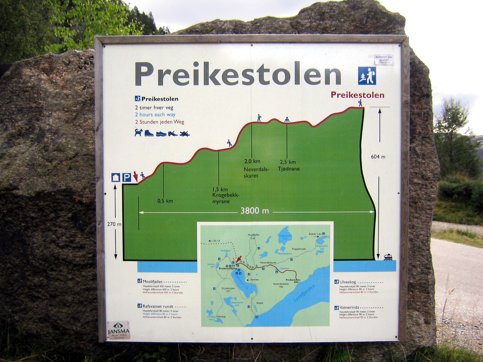 profilo altimetrico Preikestolen